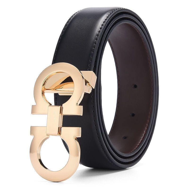 

Men Designers Belts Womens Mens Fashion casual business metal buckle leather belt width 3.5cm, Black