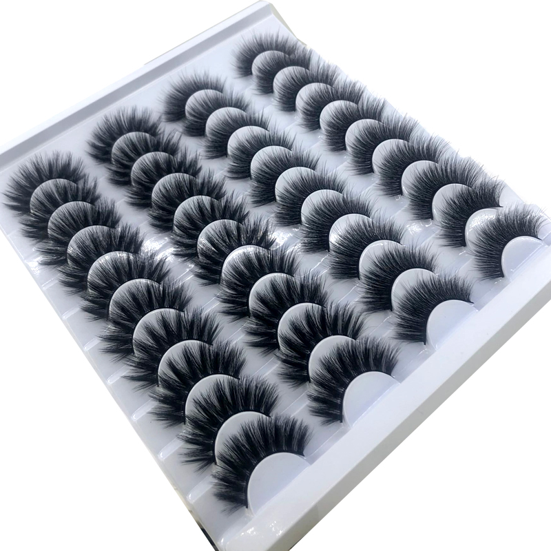 Wholesale 20 Pairs Lashes Pack Natural Look False Eyelashes Fake Lash long Makeup 3D Faux Mink Eyelash Extension-image-744914575