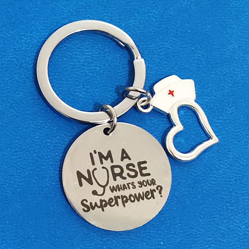 

Medical Tools Stethoscope Keychain Key Ring Heart Charm Pendant Nurse Students Gifts Jewelry Accessories