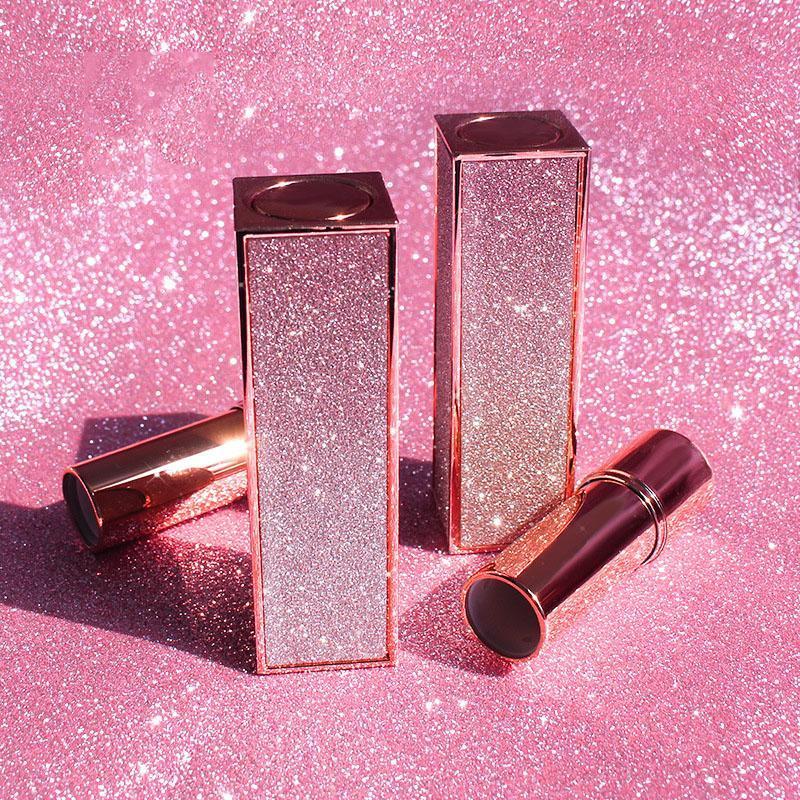 

Storage Bottles & Jars Buling Super Flashing Empty Tubes Square Pink Lip Spring Pressed High Quality Lipstick Lipgloss