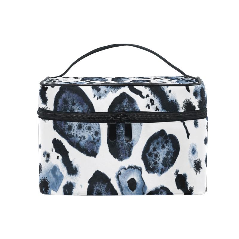 

FengJu Cosmetic Bag Portable Travel Organizer Hanging Toiletry Case Storage Tote for Girls Woman Leopard Print, As pic