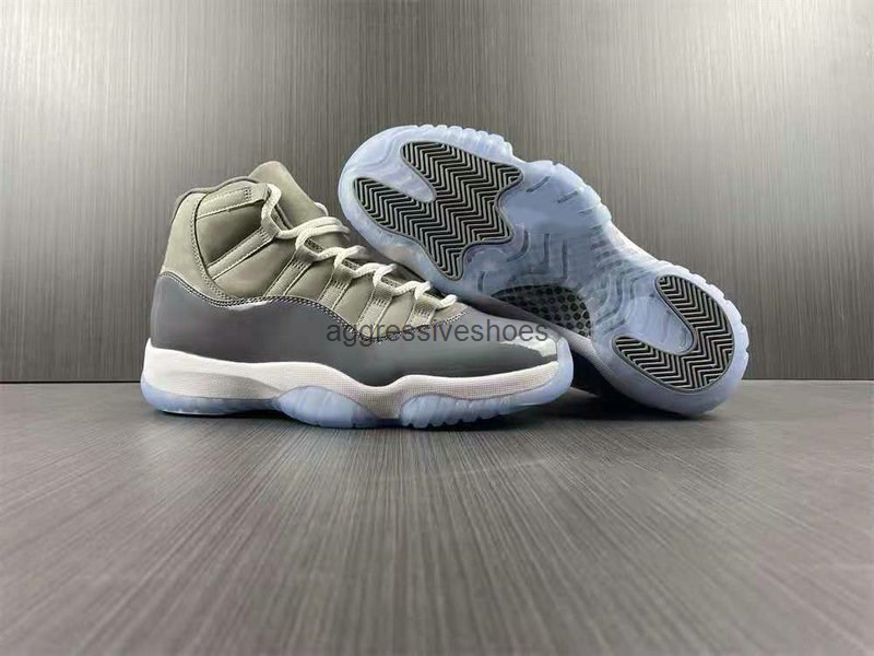 

High Version 11 Cool Grey Basketball Designer Shoes Medium Gray White 2011 GS Fashion Sport Sneakers Ship With Size US4-13, Medium grey white cool grey