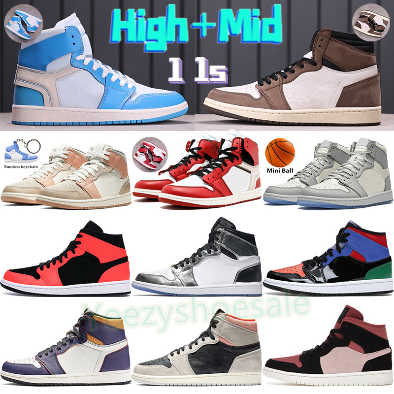 

High chicago 1 1s mens basketball shoes UNC powder blue white wolf grey sail infrared 23 rust shadow mid turf orange milan men women sports sneakers, Bubble wrap packaging