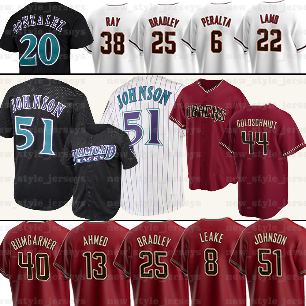 

51 Randy Johnson Archie Bradley Jake Lamb Josh VanMeter z2 David Peralta Pavin Smith Josh VanMeter David Peralta Jerseys Baseball Jerseys, Blue;black