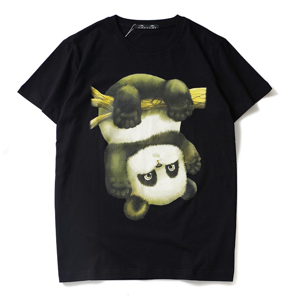 

2021 New Playing Panda Printed Short Sleeve Tee Shirts Men Hip Hop Fashion Casual Cotton T-shirt Funny Streetwear Tops Tees Gn4c, White