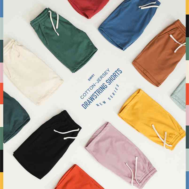 

Summer Drawstring Shorts Men Casual Jogger sweathshorts plus size Workout Gym High Quality SJ130715 210629, Lotus pink