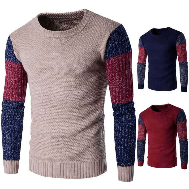 

2021 New Cotton Sweater Men Long Sleeve Pullovers Outwear Man O-neck Sweaters 8mhs, Khaki