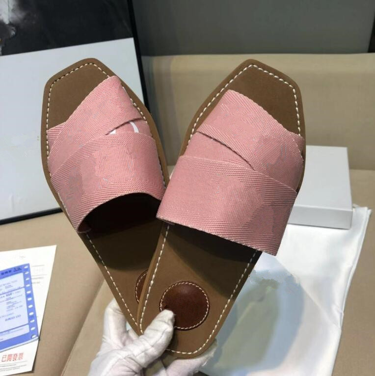 

2022 Men Women Slide Sandals Designer Shoes Luxury Slide Summer Fashion Wide Flat Slippery With Thick Sandals Slipper Flip Flops size 34-42, Pink