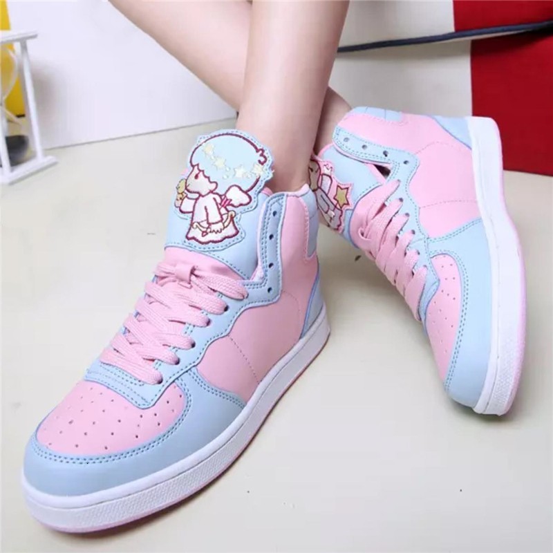 

Anime Cosplay Japanese Lolita Round-head Flat High Kawaii Heels Sweet Female Loli Shoes Txj6