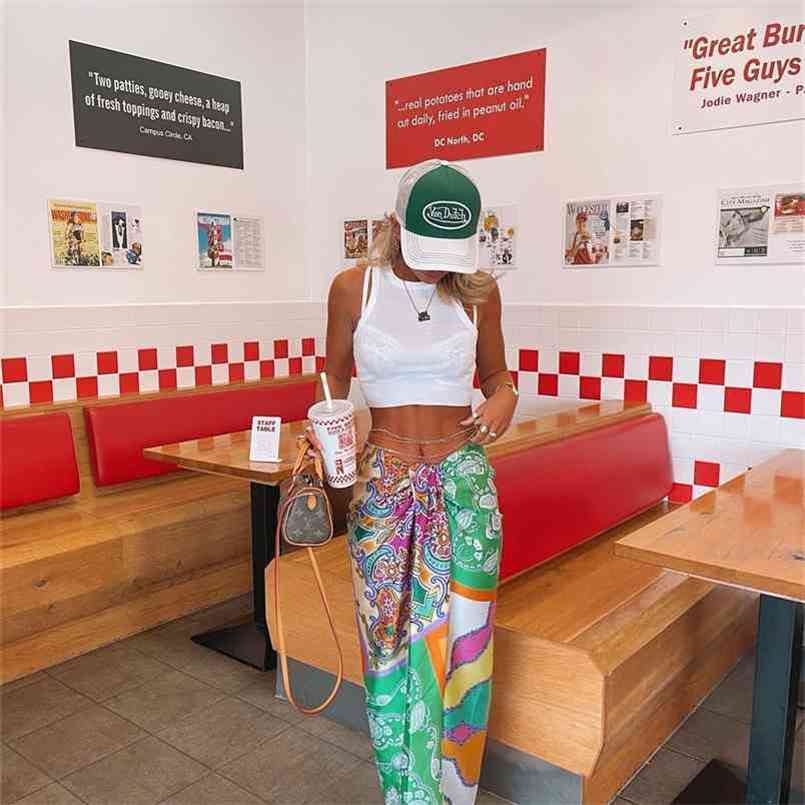 

XEASY Summer Bohemia Women Vintage Casual Cloth Patchwork Floral Print Skirt Female Tie Slim Hight Waist Midi Skist 210702, Multi