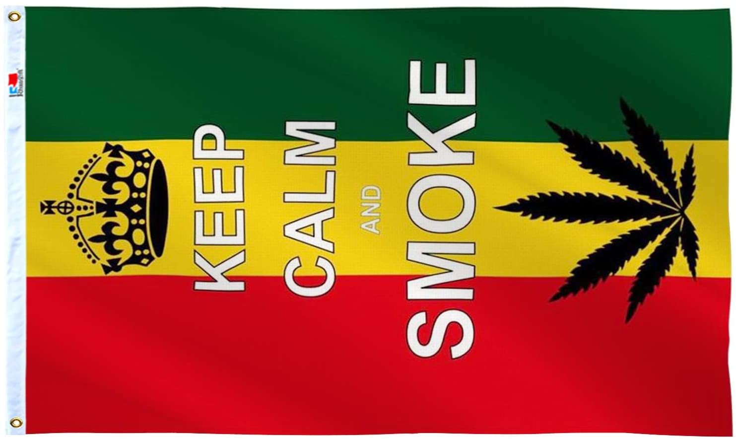 

Keep Calm and Smoke Flag 3x5 FT Hippie Flags Banner 90*150cm Polyester with Brass Grommets Indoor Home Garden Wall
