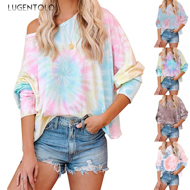 

Women' Hoodies & Sweatshirts Sweatshirt Women Tie-dye Long Sleeve Printed Milk Silk Fleece Pullovers O-Neck Autumn Fashion Womens Hoodie Lu, Pink
