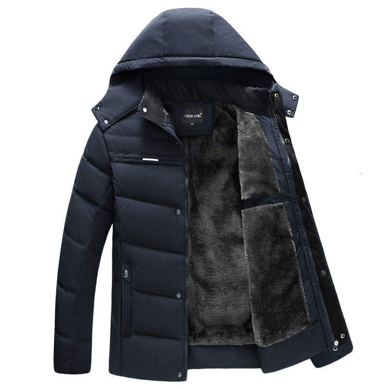 

New Parka Men's Jackets 2021 Winter Jacket Thicken with Doubly-proof Hood Outward Warm Coat of the Parents Casual Clothes Sxl6, Black