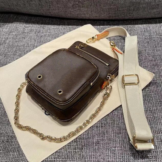 

Very fashion brown flowers messenger bags Men women Zipper pocket Wallets Outdoor sports fitness travel bag