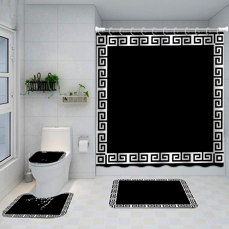 

printed classical design Shower Curtains waterproof Bathroom supplies multifunctional partition curtain bath door mat