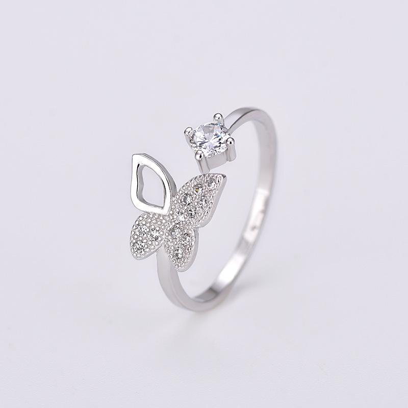 

Cluster Rings Buyee 925 Silver Simple Fashion Women Vivid Butterfly Pattern And Shiny Small Zircon For Party Wedding Jewelry