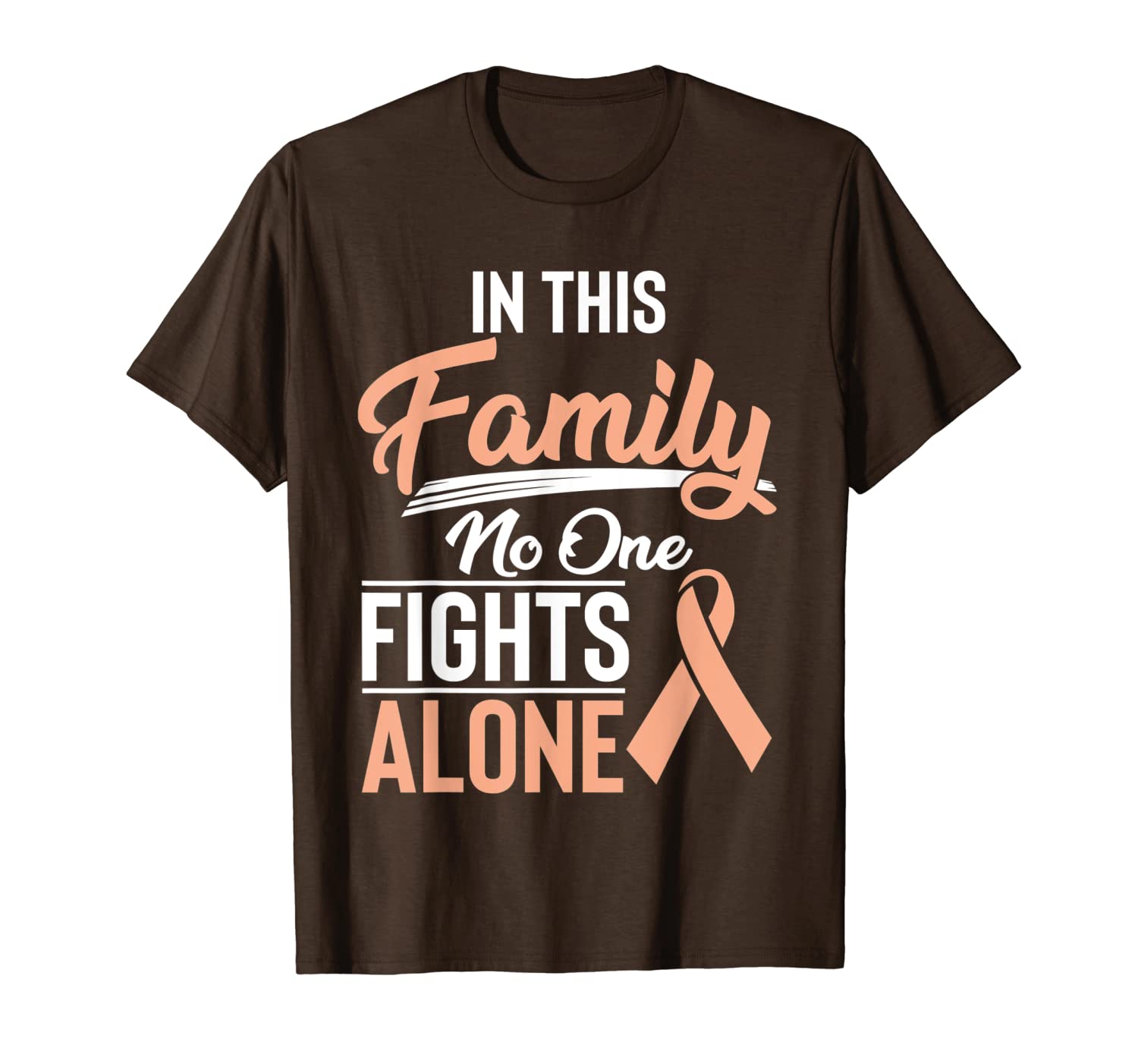

uterine cancer in this family no one fights alone t-shirt, White;black