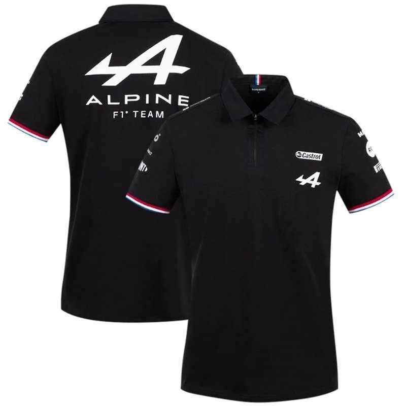 

2021 Season Motorsport Alpine F1 Team ARacing T-Shirt White Black Breathable Teamline Short Sleeve Polo Shirt Car Fan Clothing