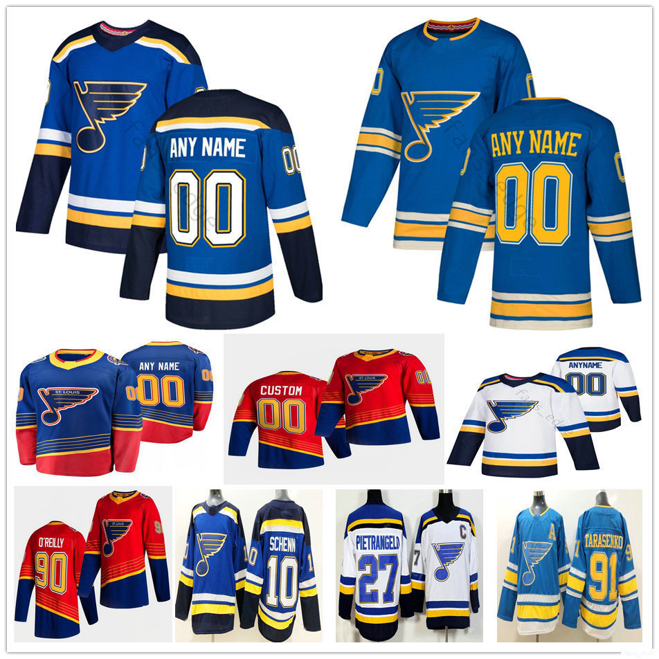 

Custom Men Women Kids St. Louis Blues Robert Thomas Sammy Blais Steven Santini Tyler Bozak Ville Husso Vince Dunn Zach Sanford Hockey Jersey, Black;red