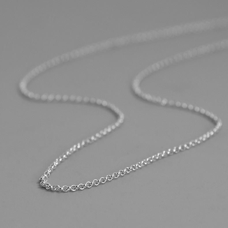 

Chains 1.6mm Thickness 46cm Plus 5cm Length Pure 925 Sterling Silver Chain Chassic All-match Adjustable Single Without Pendant
