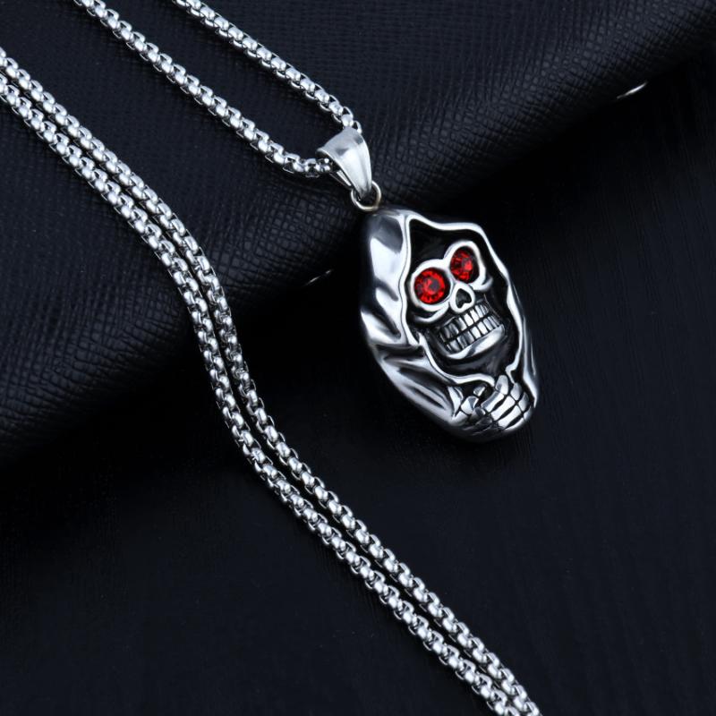 

Chains Creative Ghost Head Pendant Hip Hop Necklace Stainless Steel Simple Fashion Men&Women Punk Style Gift Jewelry