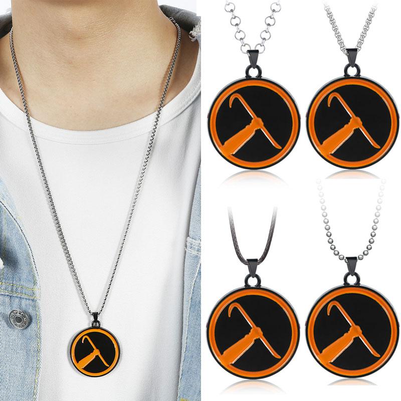 Pendant Necklaces Game Half-Life Alyx Necklace Half Life Lambda Logo Metal Choker Long Fashion Jewelry For Men Women-image-736135465