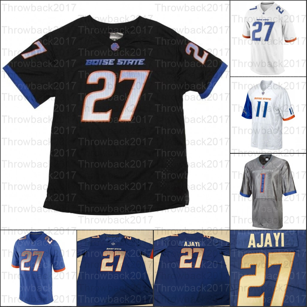 

Custom Boise State College Football Jerseys 27 Jay Ajayi 19 Hank Bachmeier 24 George Holani, Blue iv