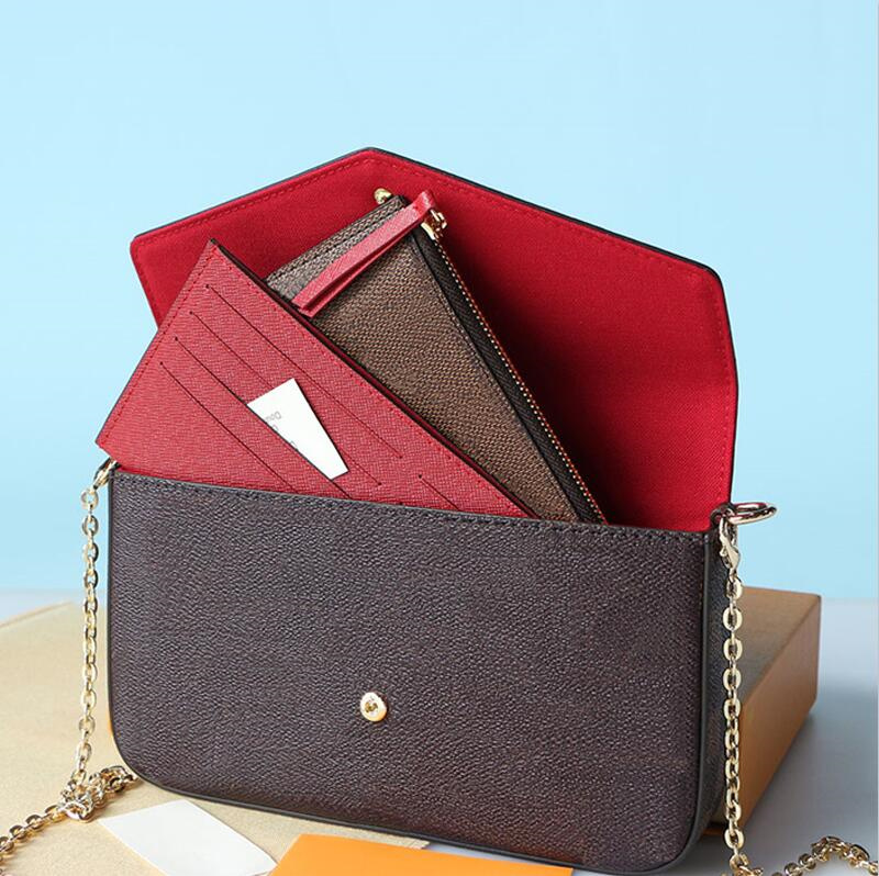 

3-piece set favorite luxurys handbags chain Woman shoulder bag designers crossbody women handbags and purse Flowers