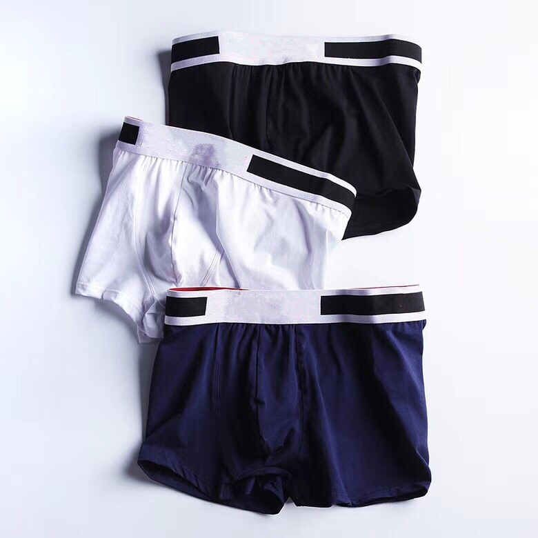 

2021 Mens Designers Boxers Brands Underpants Classic Men Boxer Casual Shorts Underwear Breathable Cotton Underwears 3pcs With Box, Black;white