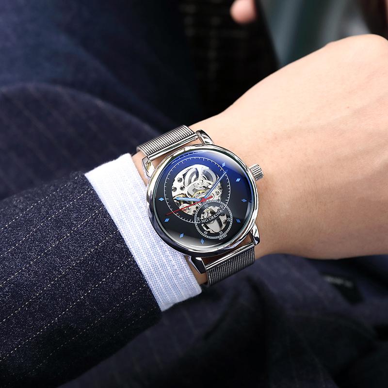 

Wristwatches Relojes Hombre 2021 ORKINA Watches Men Male Sport Hollow Out Stainless Steel Automatic Mechanical Watch, Mg083-2