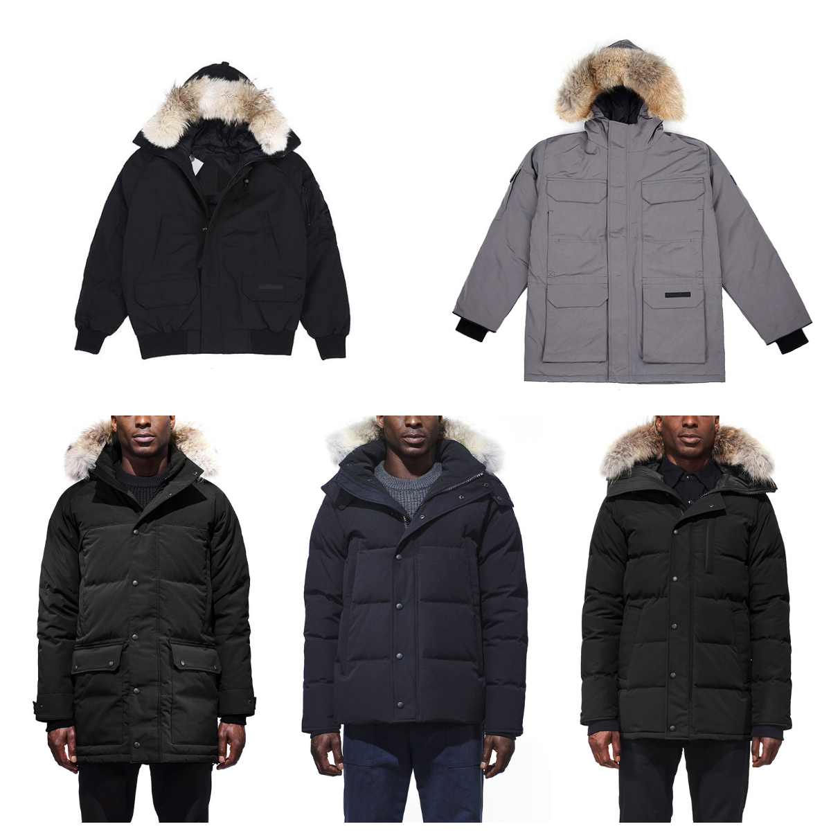 

2021 French US Men Winter Down Bomber Jackets Loose Thicken Wolf Fur Fluffy Hooded Zippers Parkas Male Clssic Fashion Windshield Cold Warm Coat E0303 Size XS, Dustbag