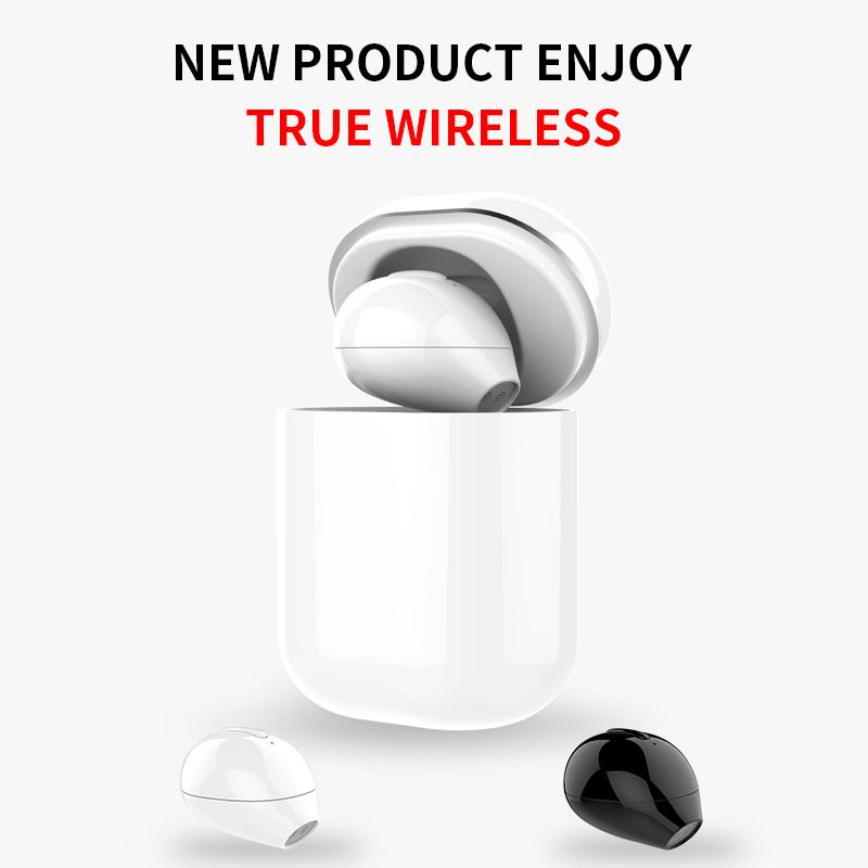 

Bluetooth Mini Wireless Earphone Ultra Hidden Small Bluetooth Headset 3hours Music Play Button Control Earbud With Charge Case, White