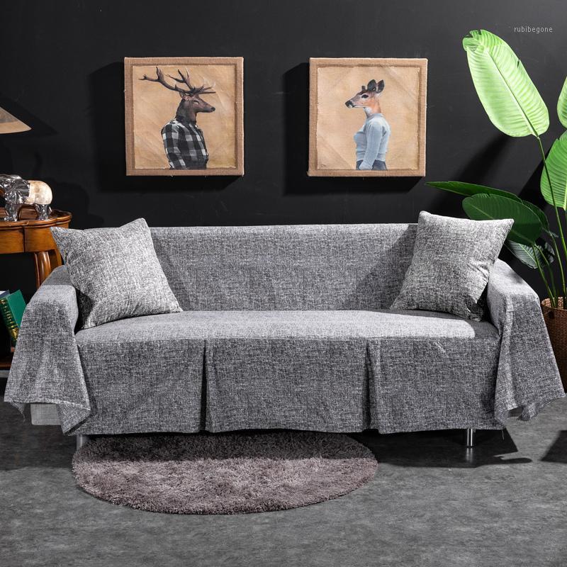 

Chair Covers Plaid Sofa Cover Solid Color Towel For Living Room Leaves Couch Slipcover Striped Printed Elastic