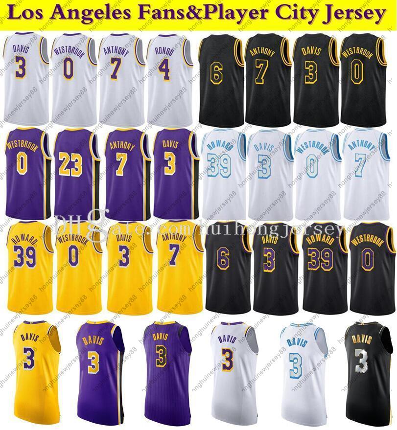 

Basketball Jersey Carmelo Anthony #7 Davis #3 Russell Westbrook #0 Rondo #4 James #6 Howard #39 2021-22 city jerseys Men S-6XL, 11