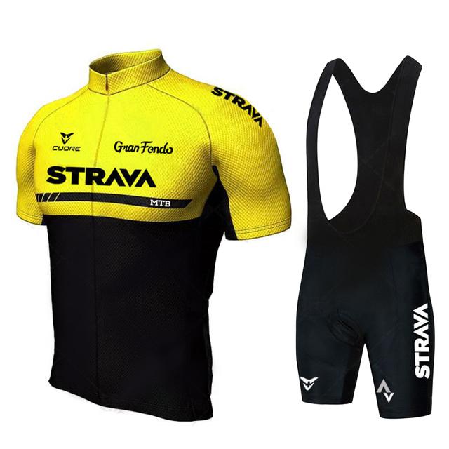 

Racing Sets STRAVA 2022 Pro Team Cycling Clothing Road Bike Wear Ropa Ciclismo Maillot Clothes Quick Dry Men's Jersey Set, Black;blue
