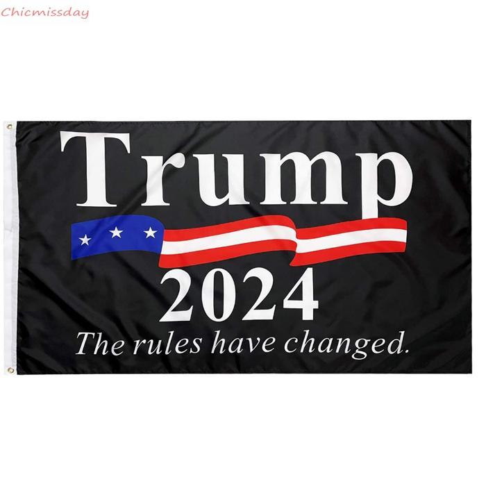 

The Rules Have Changed Trump 2024 Flags Banners 3' x 5'ft 100D Polyester Fast Shipping Vivid Color With Two Brass Grommets