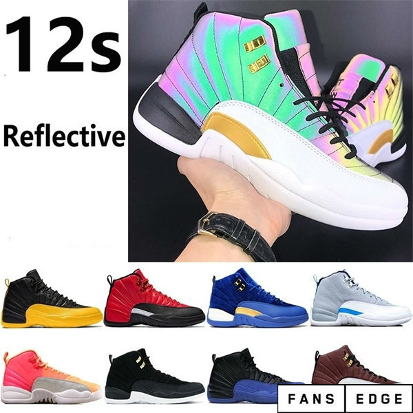 

Top 12 12s Jumpman basketball shoes iridescent reflective sunrise reverse flu game university gold CNY bulls gym red mens trainer sneakers