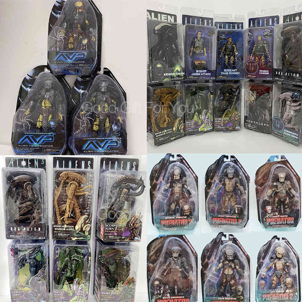 

Warrior Alien Figure Scorpion Snake Mantis Gorilla Bishop Queen Face Attack Dog Sewer Aliens Stalker Celtic Predator Toy