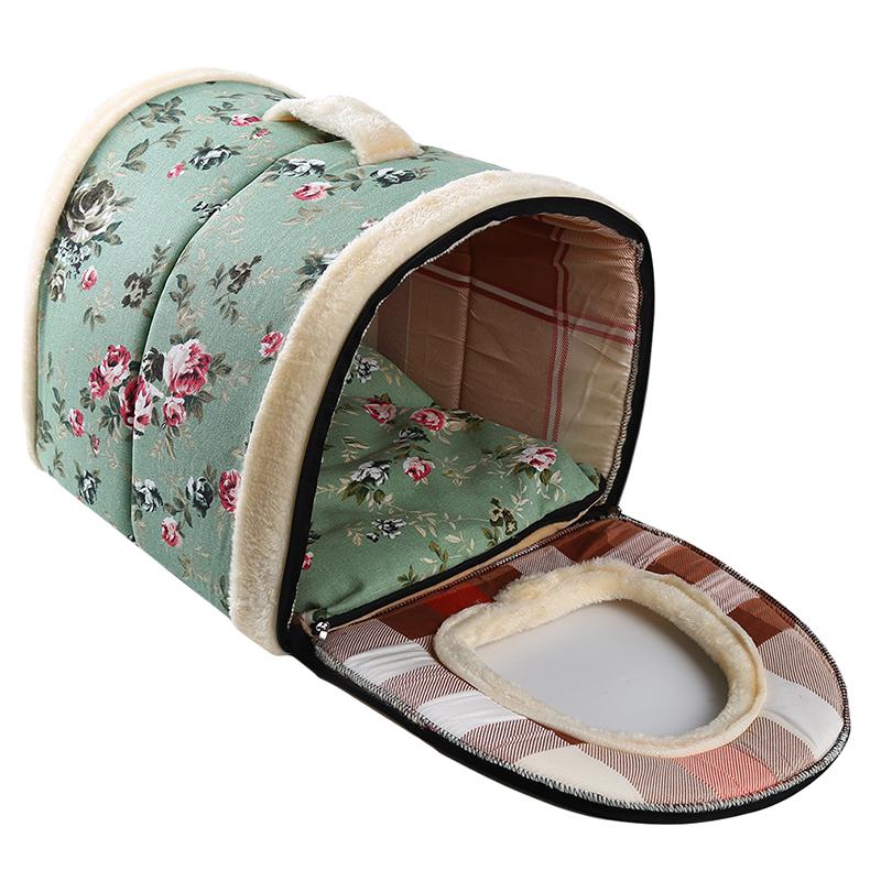 

Foldable Pet Dog Bed Dog House Kennel Nest With Mat Travel Pet Bed Bag Product Cat House For Small Medium Dogs, Brown