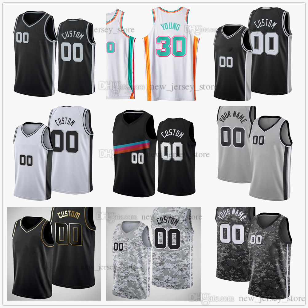 

Custom Printed Diamond 75th Basketball Jerseys Duncan Ginobili Parker Lonnie Walker 34 Jock Landale 33 Tre Jones 31 Keita Bates-Diop 15 Joe Wieskamp 18 Devontae Cacok