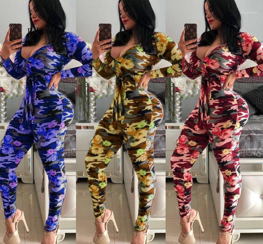 

Women' Jumpsuits & Rompers Camouflage Long Sportwear Women Street Combinaison Pantalon Femme Overalls Fitness Streetwear, Blue