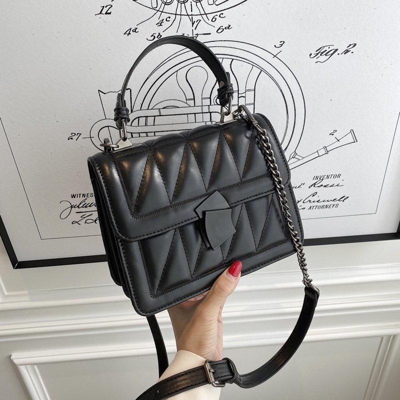 

Women's Bag, 2021 New, Autumn, Winter, Brand Handbag, Versatile, Fashion Chain, Women's Single Shoulder Bag, Slant Cross Handbag, Black