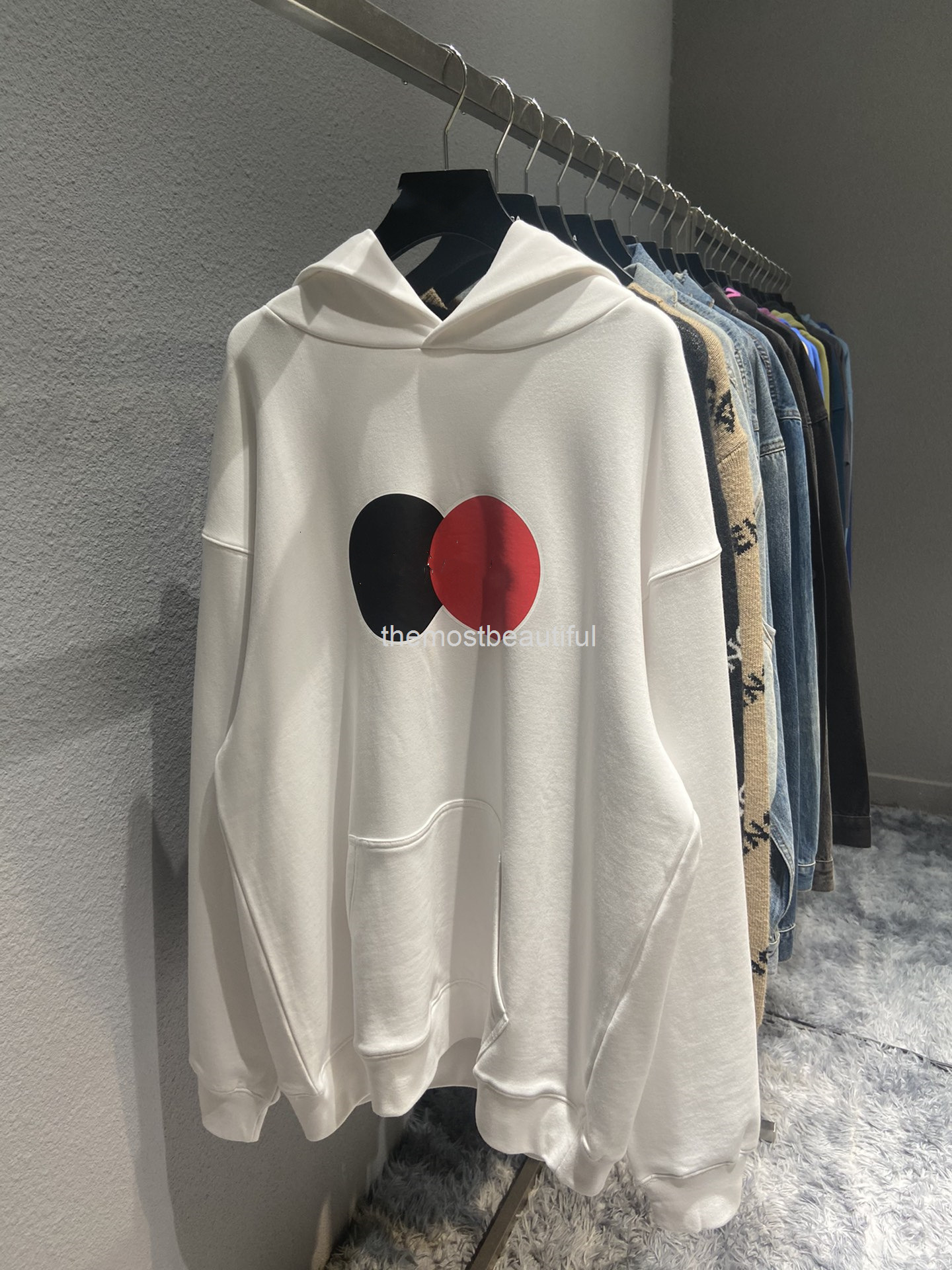 

Women's Hoodies & Sweatshirts Autumn and winter high version b home lettered print Pullover Hooded loose Terry men's women's same sweater, 2# packing bag