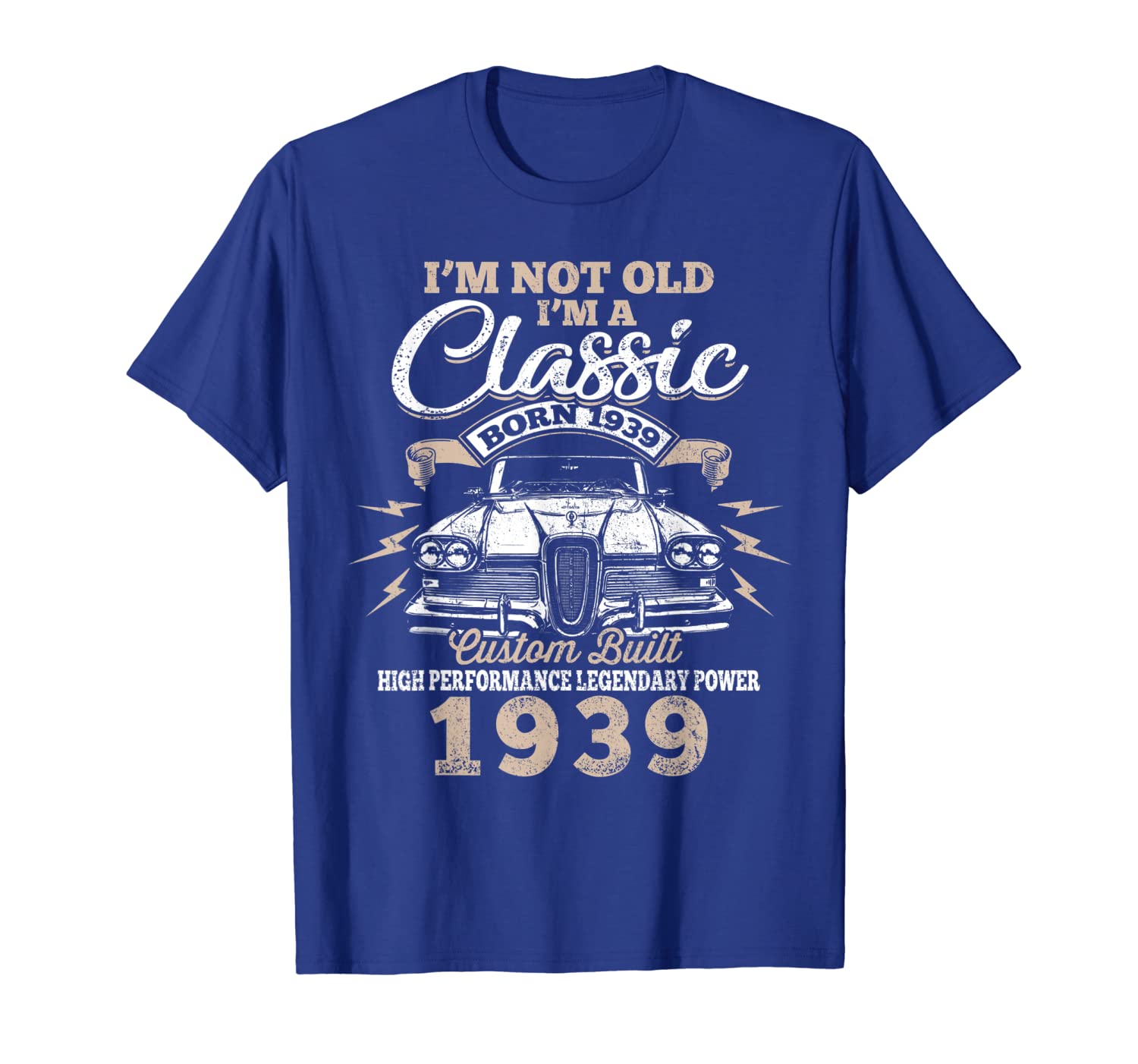 

I'm Not Old Im a Classic 1939 80th Funny Birthday T-Shirt, White;black
