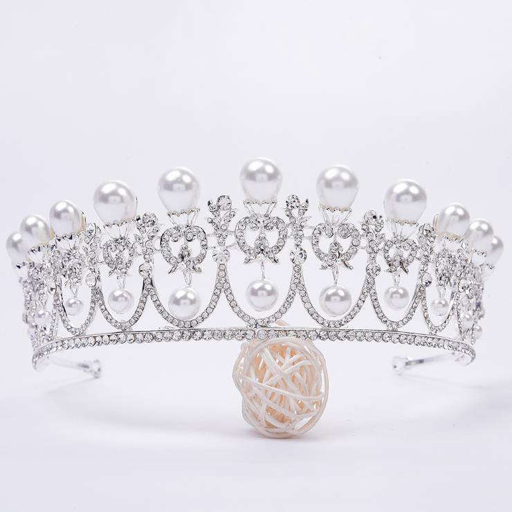 

Hair Clips & Barrettes Kroon Fashion Pearl Tassel Bridal Crown Diadema Luxury Crystal Tiaras And Crowns Wedding Headband For Women Prom Head, Golden;silver