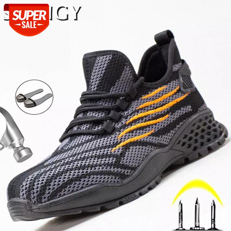 

Safety Shoes Men Work Indestructible Steel Toe Anti-Piercing Shoes for Males Security Casual Lace-Up Running 2020 Men's Sneakers #NP4Z