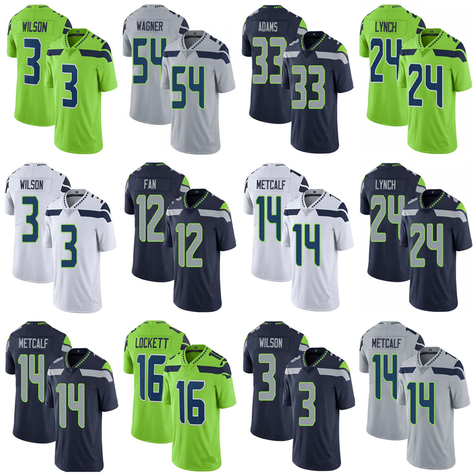 

3 Russell Wilson 14 DK Metcalf Football Jerseys 33 Jamal Adams 54 Bobby Wagner 16 Tyler Lockett 12s Fan 24 Marshawn Lynch 49 Shaquem Griffin 32 Chris Carson Green Jersey, My store(aryahome)