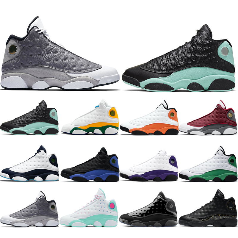 

2021 Man basketball shoes 13s fashion Atmosphere Grey Aurora Green Cap and Gown Gold Glitter Hyper Royal Lakers Obsidian Playground Red Flint Classic man's shoe 40-46