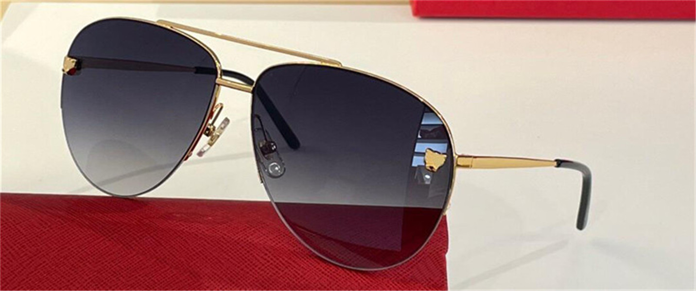

New fashion design sunglasses 0065S pilot metal half frame animal decorative popular and versatile style uv400 protective glasses top quality
