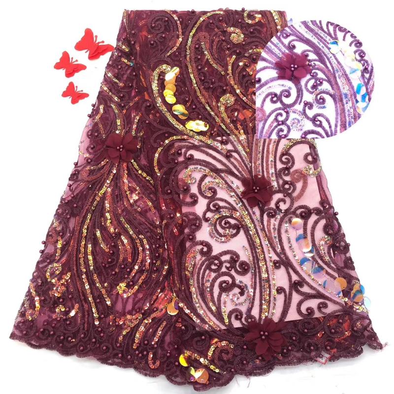 

African Milk Silk Lace Fabric Embroidered Nigerian 3d Flower French Lace Fabric Green High Quality 2021 Tulle